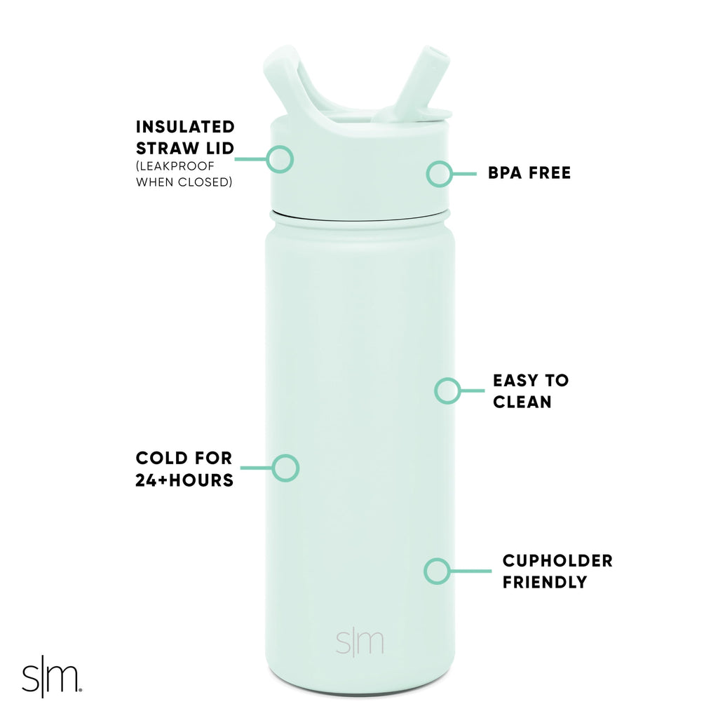 Simple Modern Summit Water Bottle Straw Lid Vacuum Insulated Stainless Steel Bottle | 18 fl oz M685T
