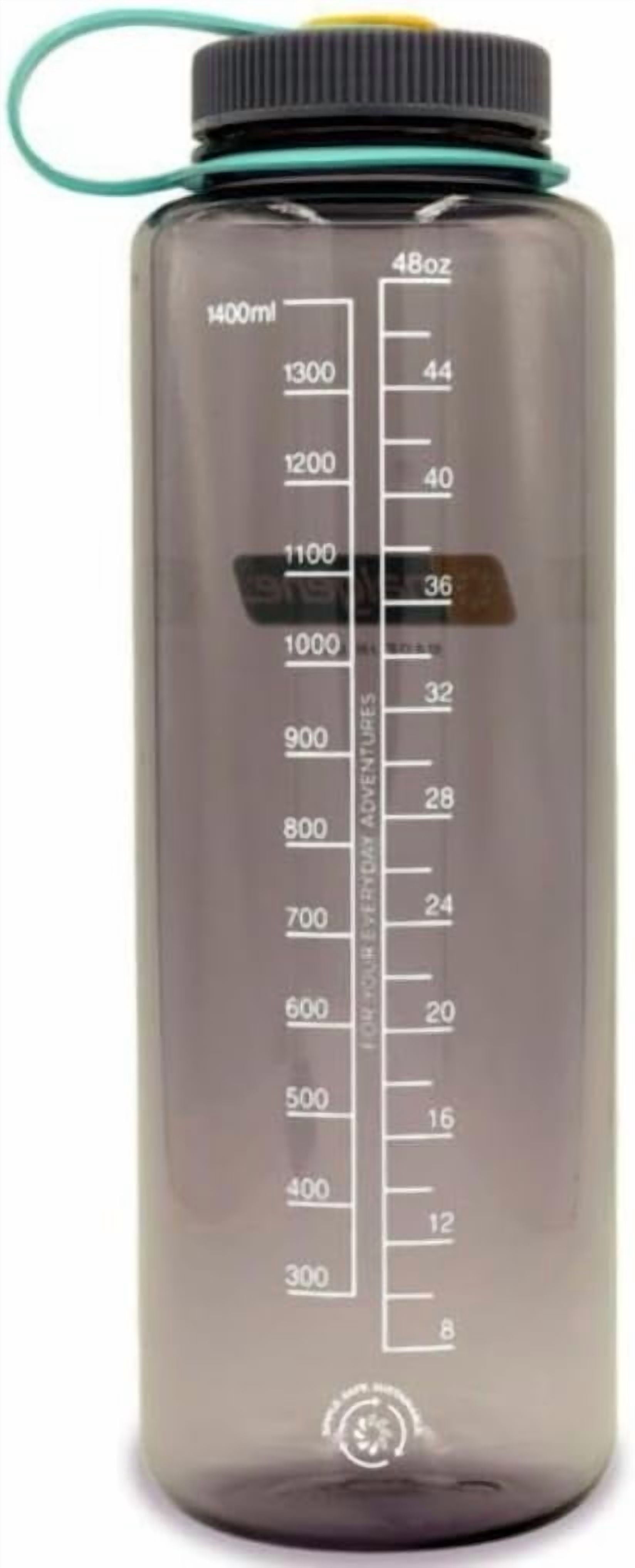 Nalgene Sustain Tritan BPA-Free Water  Made with Material Derived from 50% Plastic Waste (using ISCC certified mass balance), 48 OZ, Wide Mouth, Aubergine M148H