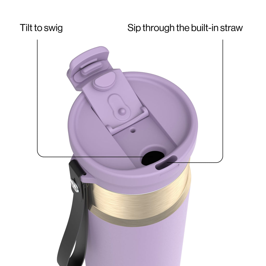Contigo DualSip 24 oz Leakproof Insulated Water Bottle with Carrying Strap and 2-Way Lid M41G