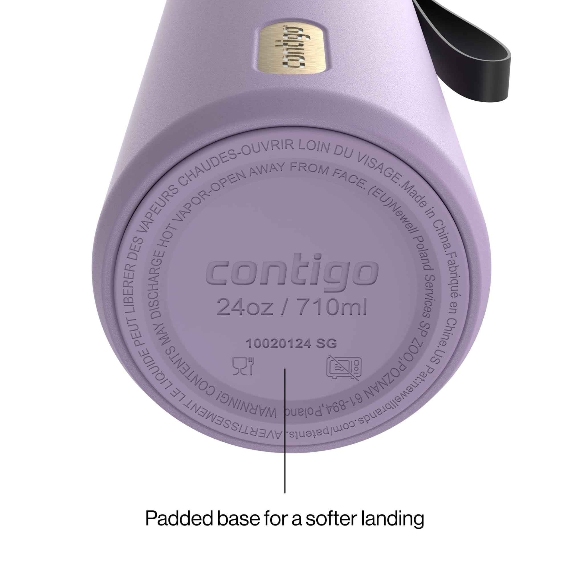 Contigo DualSip 24 oz Leakproof Insulated Water Bottle with Carrying Strap and 2-Way Lid M41G