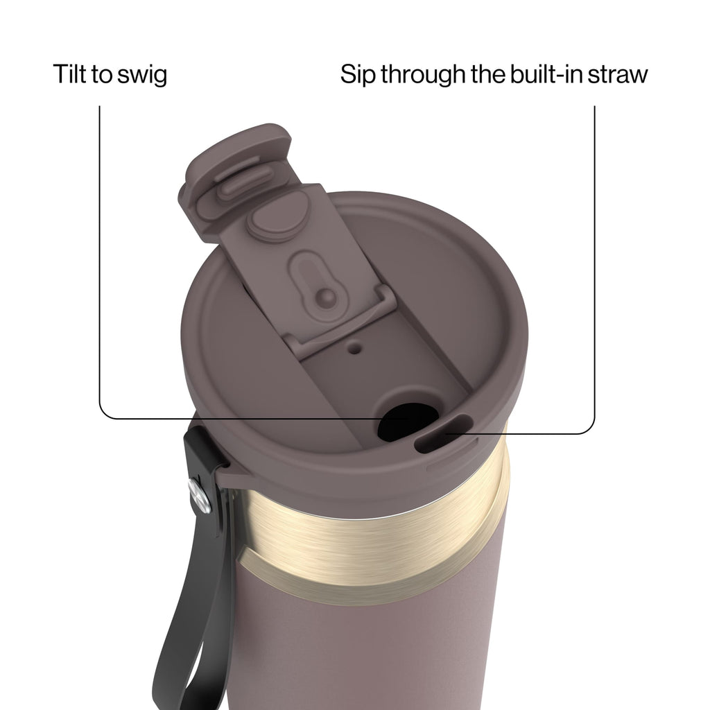 Contigo DualSip 24 oz Leakproof Insulated Water Bottle with Carrying Strap and 2-Way Lid M41G