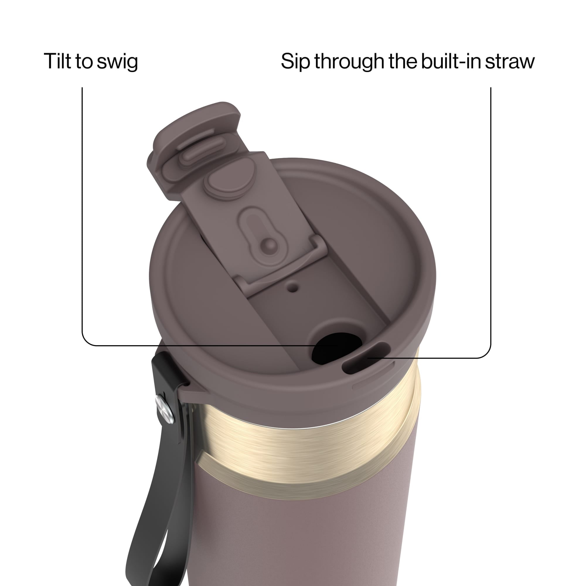 Contigo DualSip 24 oz Leakproof Insulated Water Bottle with Carrying Strap and 2-Way Lid M41G