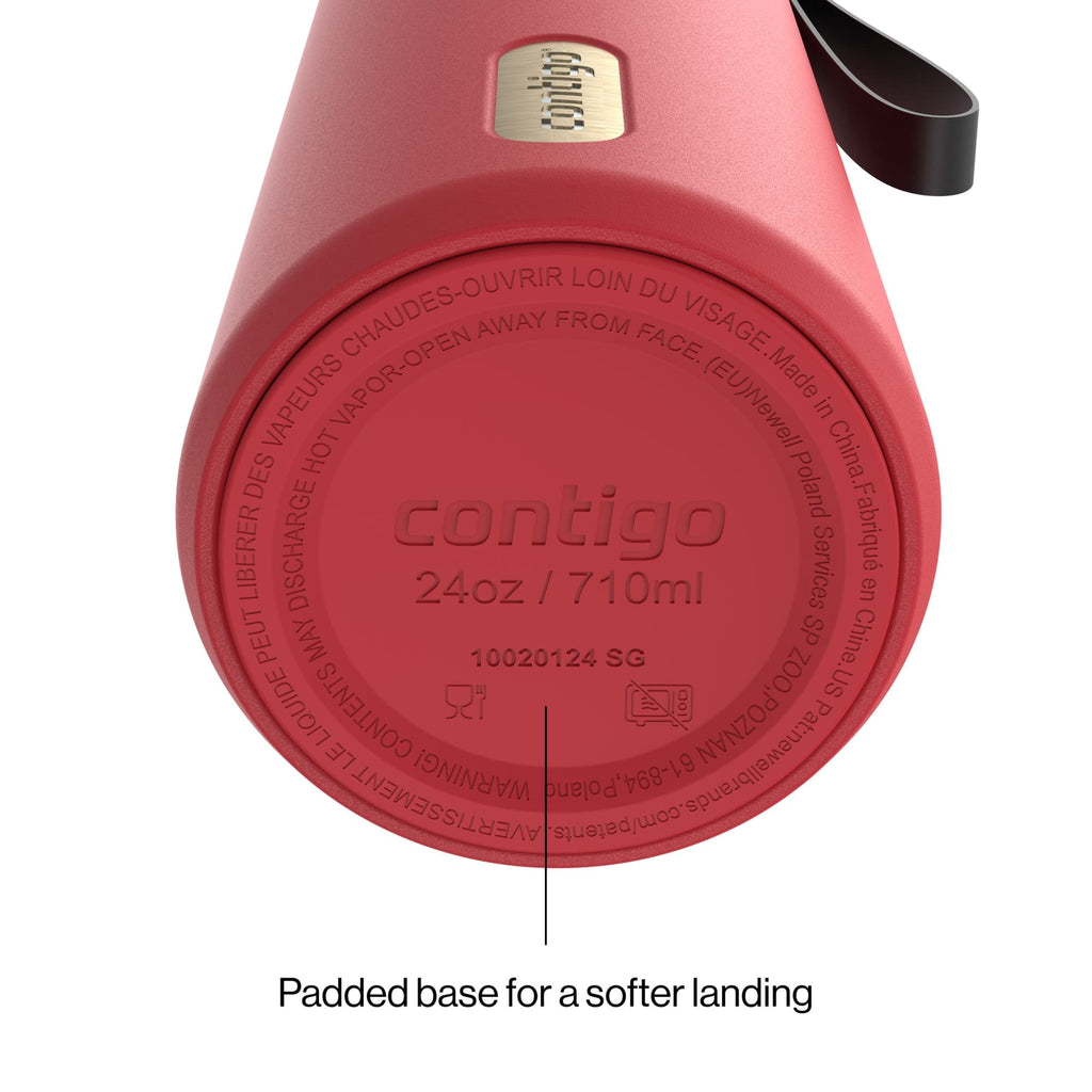 Contigo DualSip 24 oz Leakproof Insulated Water Bottle with Carrying Strap and 2-Way Lid M41G