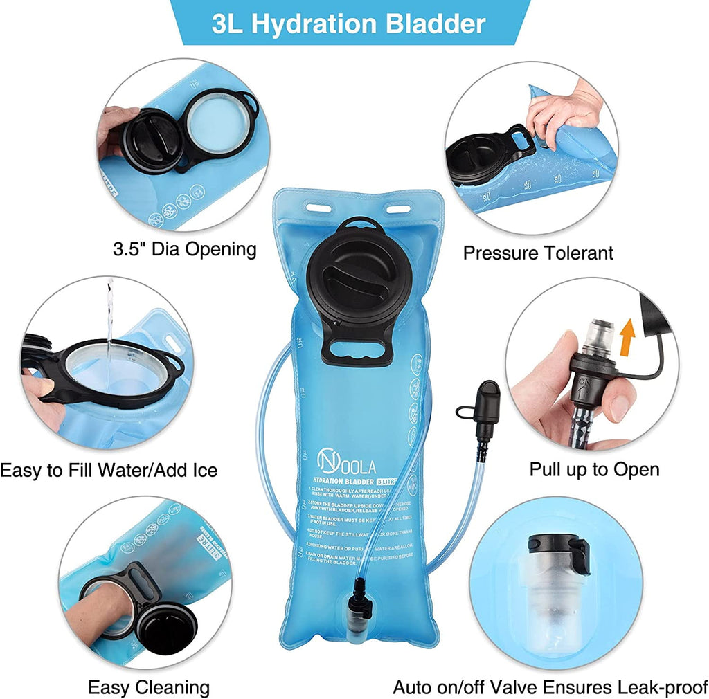 Brightify 17L Hydration Backpack with 3L TPU Water Bladder, Camel Backpack Hydration Pack for Hiking Hunting Climbing Cycling Biking Running, Molle Compatible Water Backpack for Men Women, Black M381M