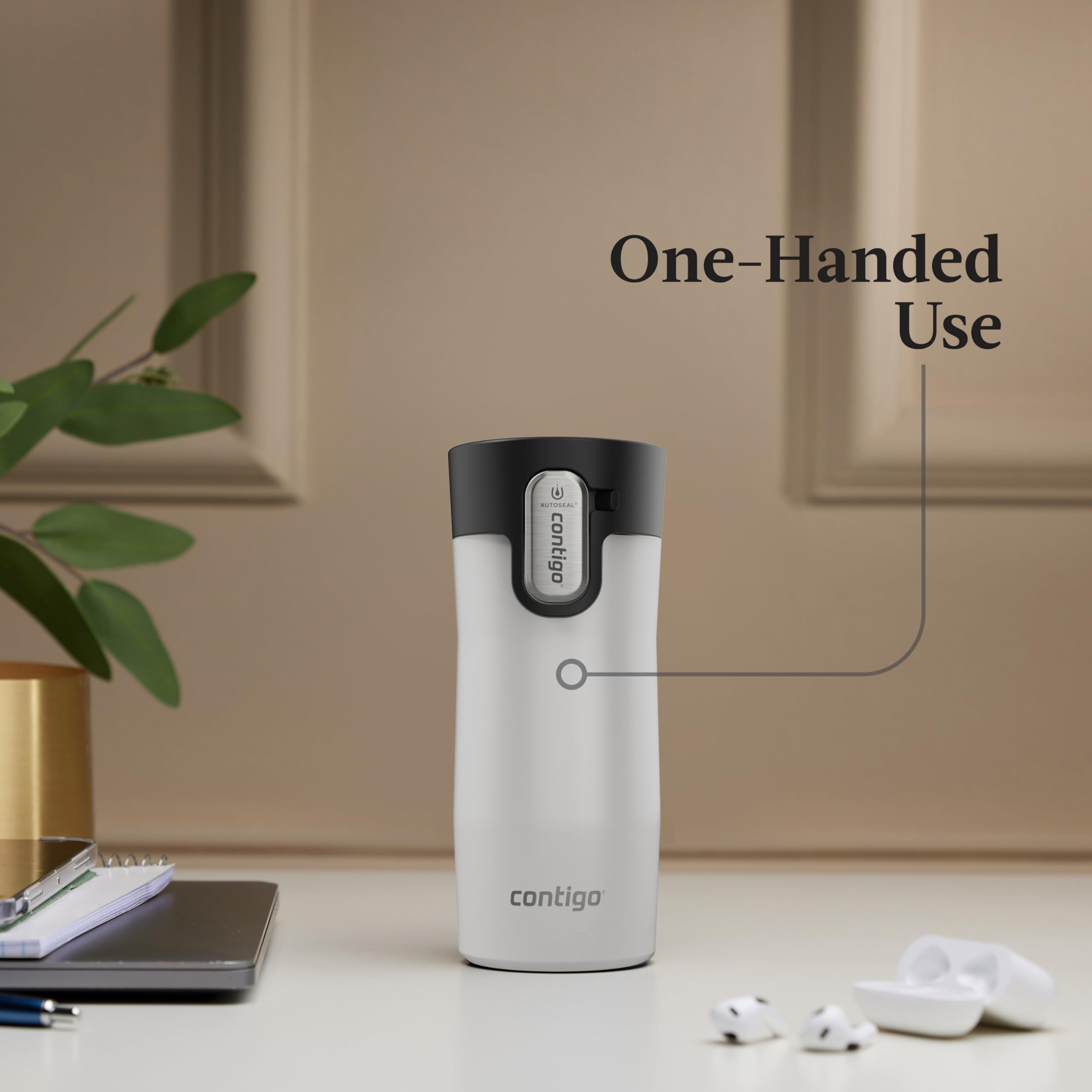 Contigo AUTOSEAL West Loop Vacuum-Insulated Stainless Steel Travel Mug with Easy-Clean Lid, 12oz M55K
