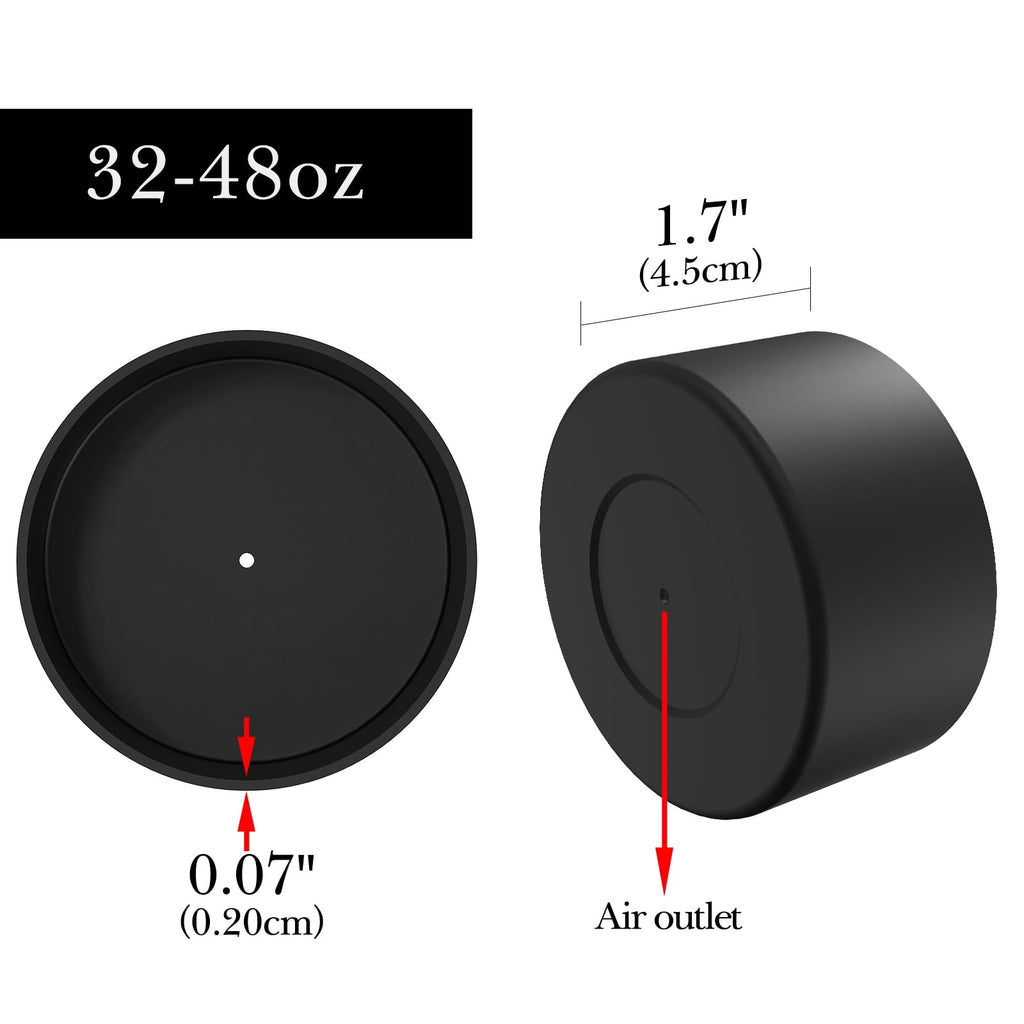 Linkidea 2 Pack Water Bottle Boot Compatible with Nalgene Sustain Wide Mouth 32oz/48oz, Narrow Mouth 32oz, Silicone Anti-Slip Bottle Bottom Bumper Protector (Black) M218M