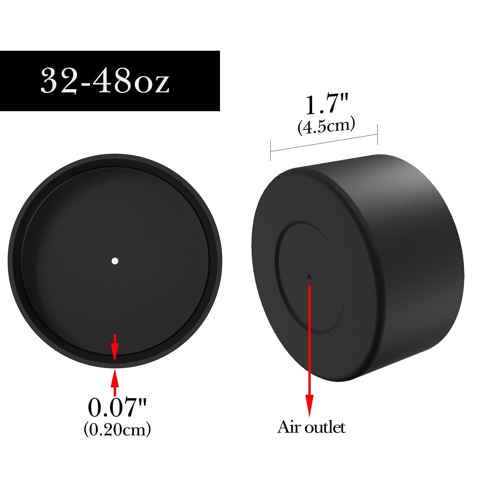 Linkidea 2 Pack Water Bottle Boot Compatible with Nalgene Sustain Wide Mouth 32oz/48oz, Narrow Mouth 32oz, Silicone Anti-Slip Bottle Bottom Bumper Protector (Black) M218M