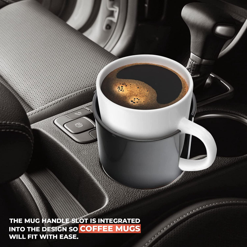 Cup Holder Expander - Fits Hydro Flasks 32/40 oz, Nalgene,  &amp; Large Bottles up to 3.8  Wide - for  up to 3.2  Wide - Black M226N