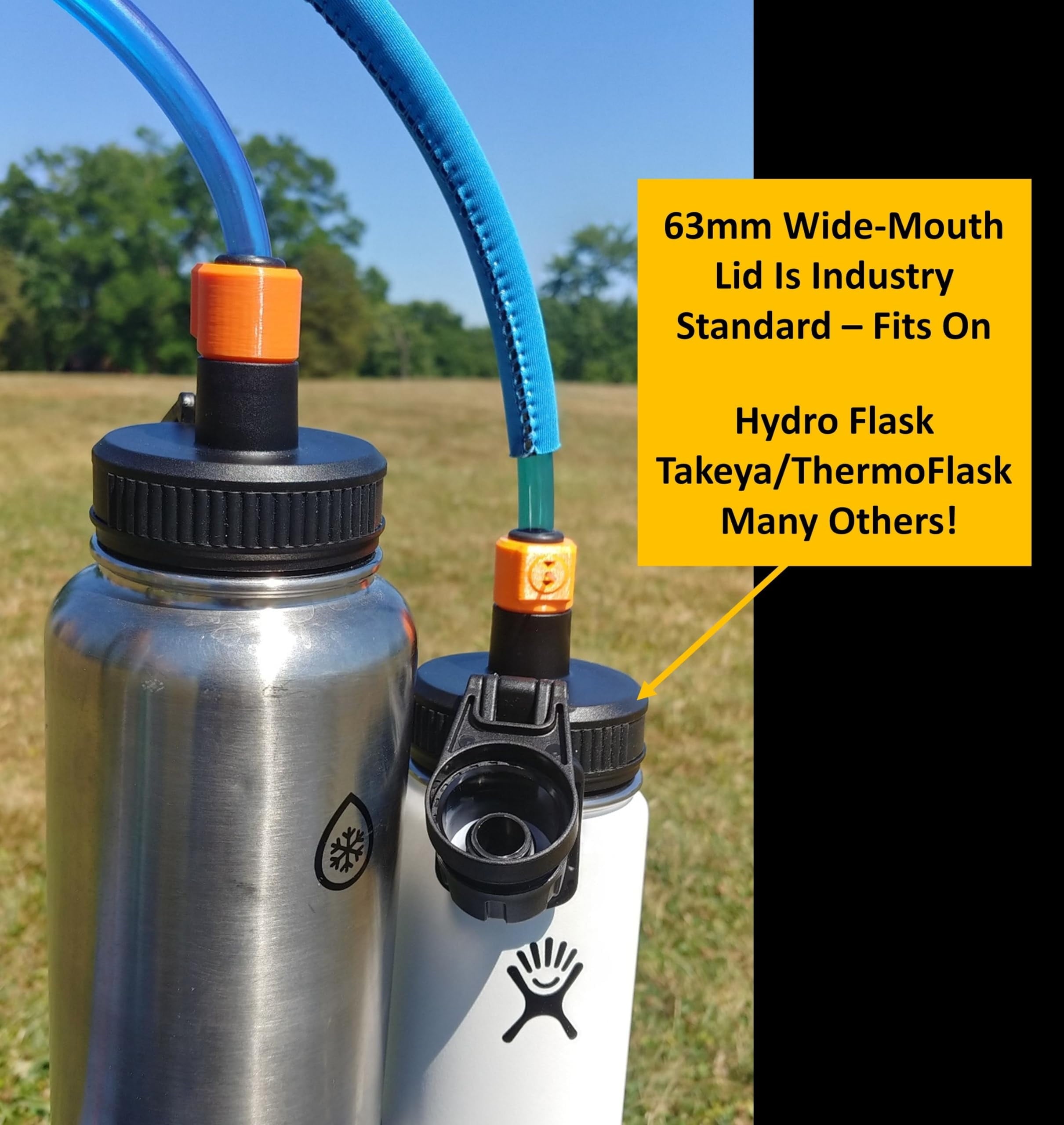 Universal Hydration Adapter for Nalgene Smartwater Bottles 28mm Wide Mouth, Flip Top Spout Lid with Loop, Hiking Running Cycling Accessory, Blue M210Z