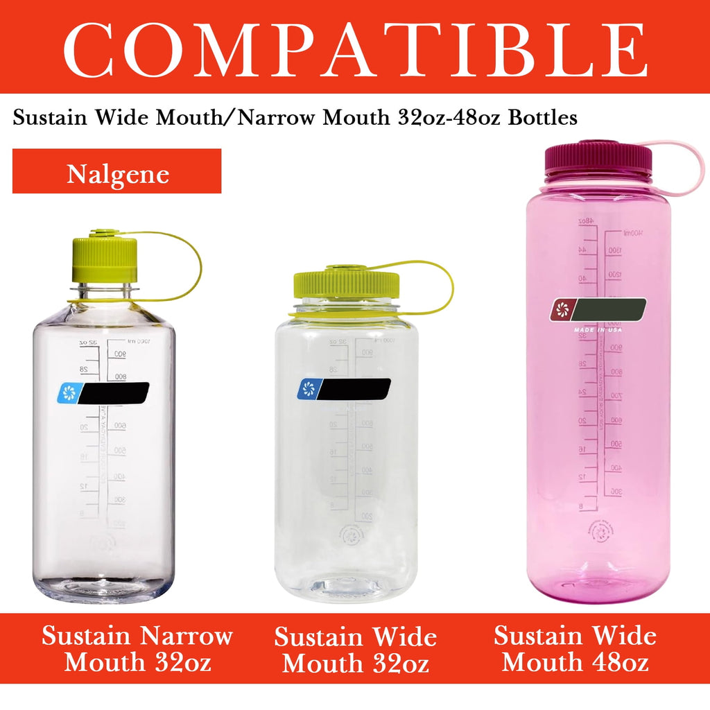 Linkidea 2 Pack Water Bottle Boot Compatible with Nalgene Sustain Wide Mouth 32oz/48oz, Narrow Mouth 32oz, Silicone Anti-Slip Bottle Bottom Bumper Protector (Red) M217P