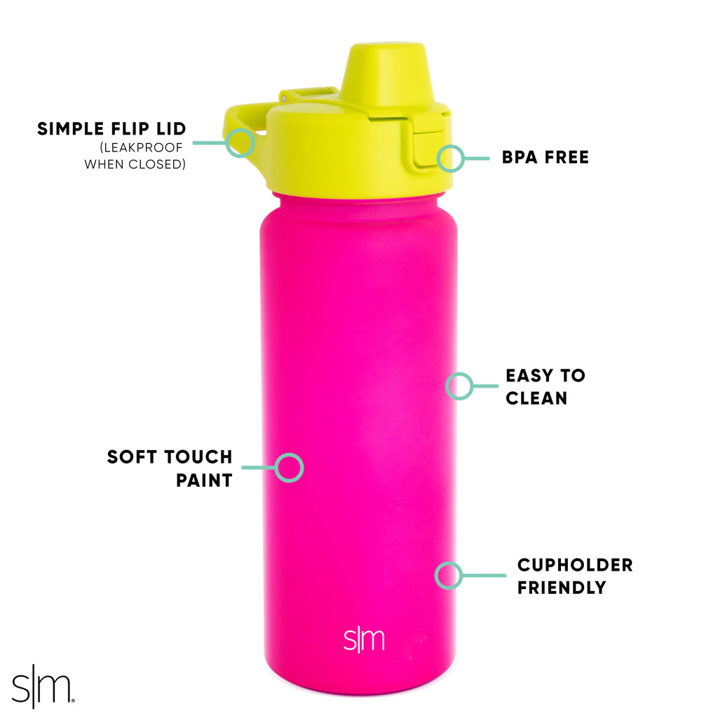 Simple Modern 22 fl oz Reusable Tritan Summit Water Bottle with Silicone Straw Lid|Raspberry Chartreuse M405R