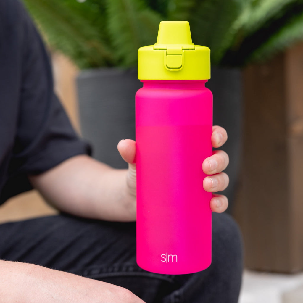 Simple Modern 22 fl oz Reusable Tritan Summit Water Bottle with Silicone Straw Lid|Raspberry Chartreuse M405R