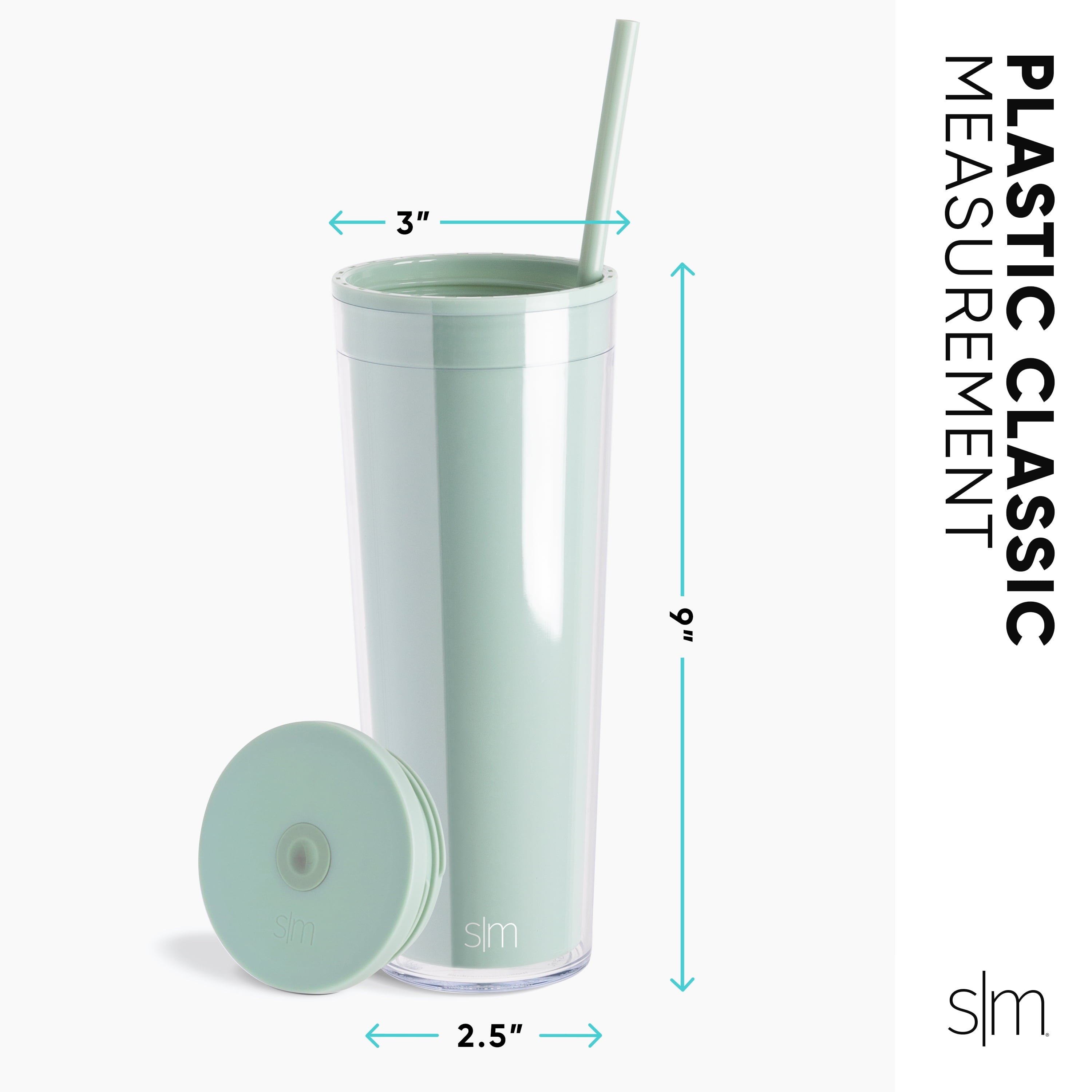 Simple Modern 24 fl oz Double Wall Plastic Classic Tumbler with Straw|Opalescent M393R