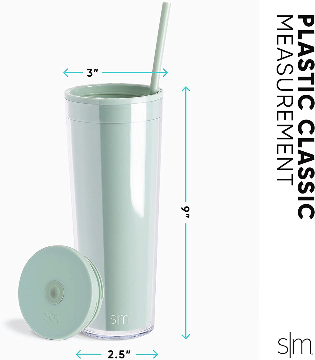 Simple Modern 24 fl oz Double Wall Plastic Classic Tumbler with Straw|Opalescent M393R