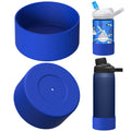 Linkidea 2 Pack Water Bottle Boot Compatible with CamelBak Eddy+20oz/25oz, Chute Mag 20oz/25oz, Carry Cap, Silicone Anti-Slip Bottle Bottom Bumper Protector (Navy Blue) M388V
