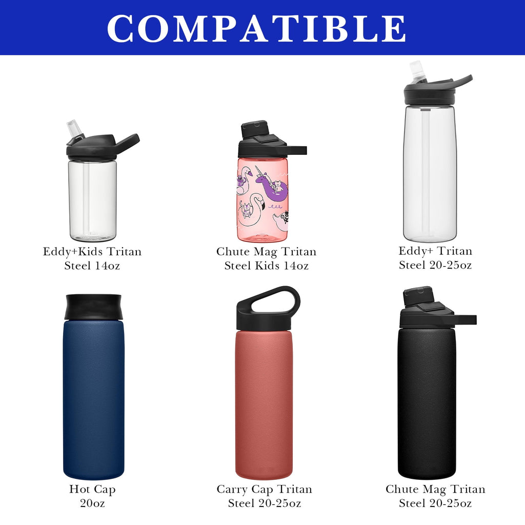 Linkidea 2 Pack Water Bottle Boot Compatible with CamelBak Eddy+20oz/25oz, Chute Mag 20oz/25oz, Carry Cap, Silicone Anti-Slip Bottle Bottom Bumper Protector (Navy Blue) M388V