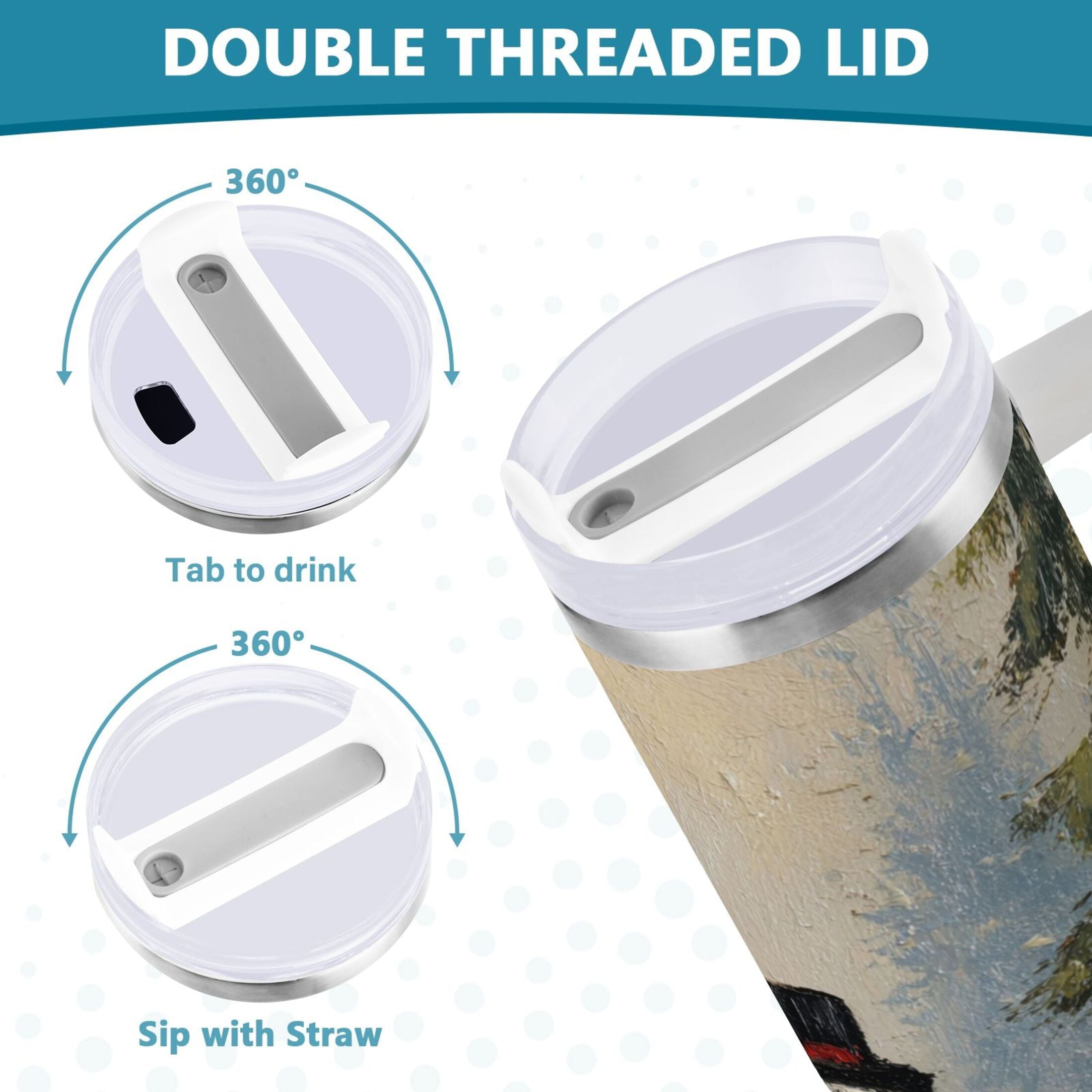 40 oz Insulated Stainless Steel Tumbler Double Wall Stainless Steel Tumbler with 2-Way Drinking Moody Snowman Couple M671Z