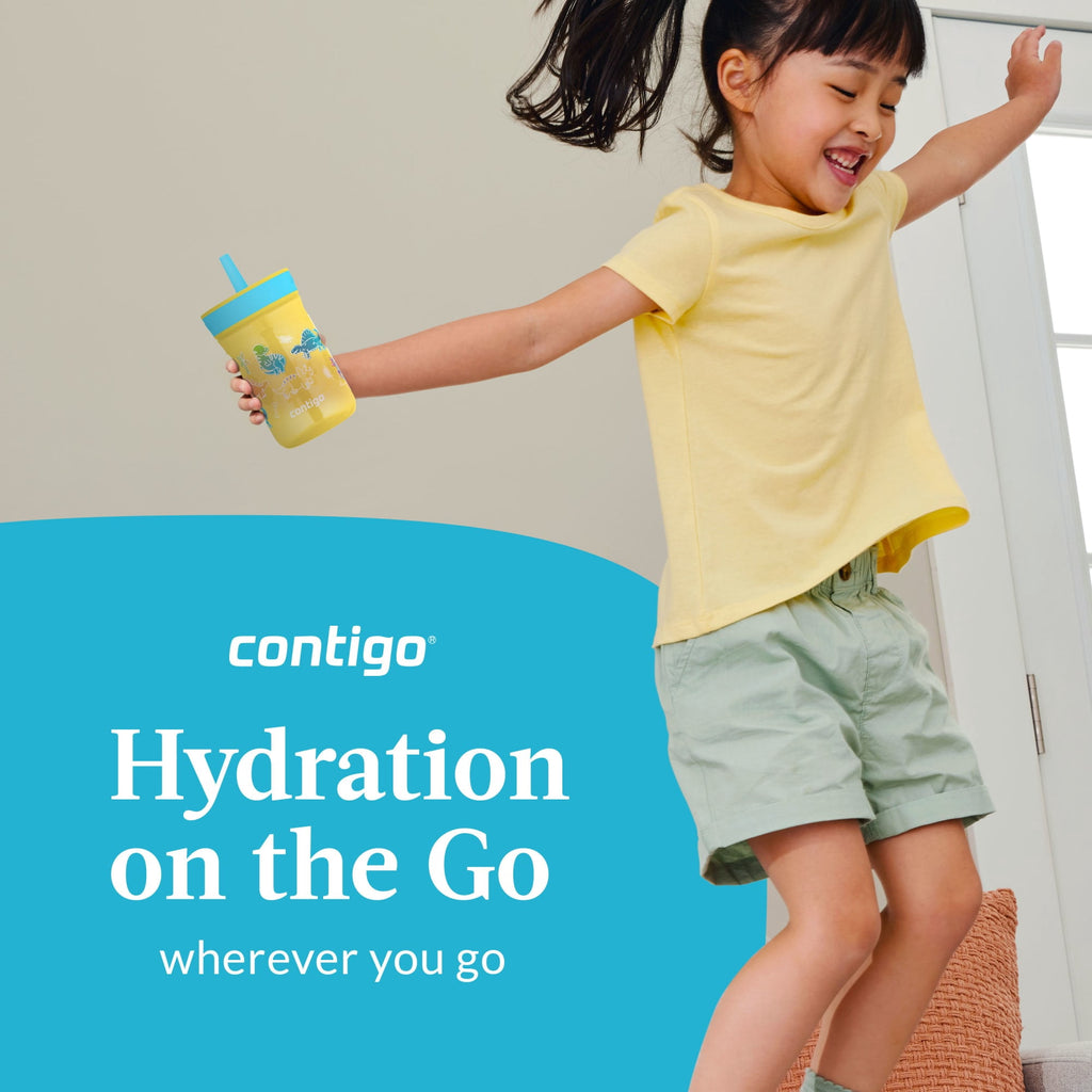 Contigo Kids Leighton Spill-Proof Tumbler with Straw, 14 oz, Yellow M80P