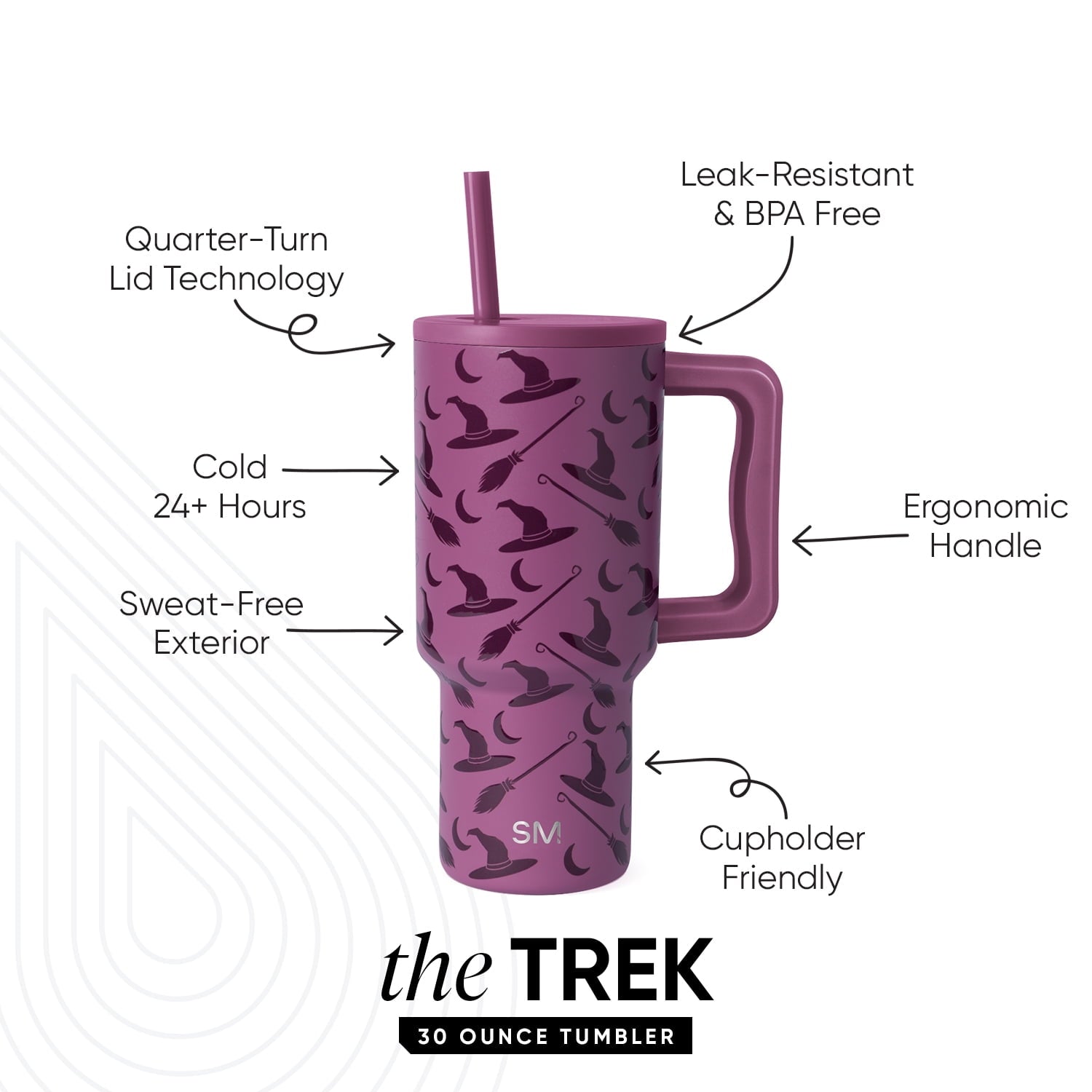 Simple Modern 30 fl oz Insulated Stainless Steel Trek Tumbler with Straw Lid | Seaglass Sage and Cream Checkmate M690W
