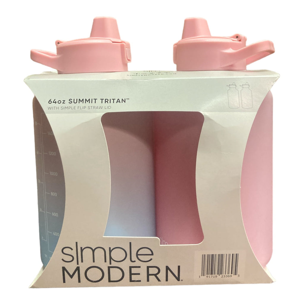 Simple Modern 64-oz Tritan Plastic Summit With Simple Flip Straw Lid 2 Pack (Sweet Taffy and Blush) M421Y