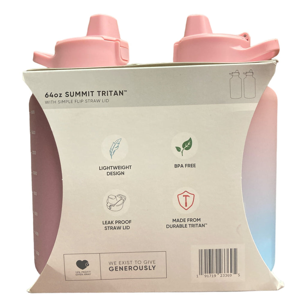 Simple Modern 64-oz Tritan Plastic Summit With Simple Flip Straw Lid 2 Pack (Sweet Taffy and Blush) M421Y