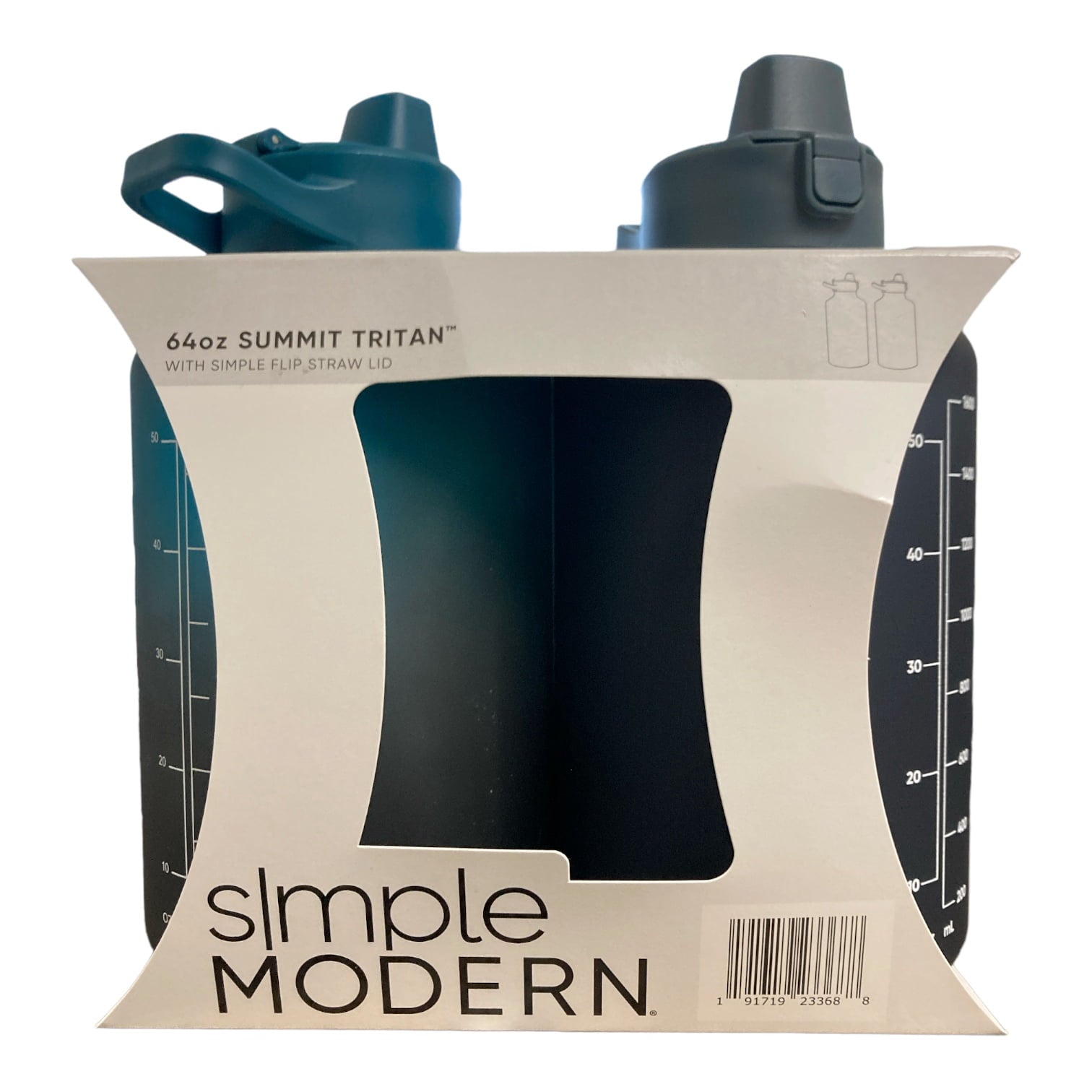 Simple Modern 64-oz Tritan Plastic Summit With Simple Flip Straw Lid 2 Pack (Sweet Taffy and Blush) M421Y