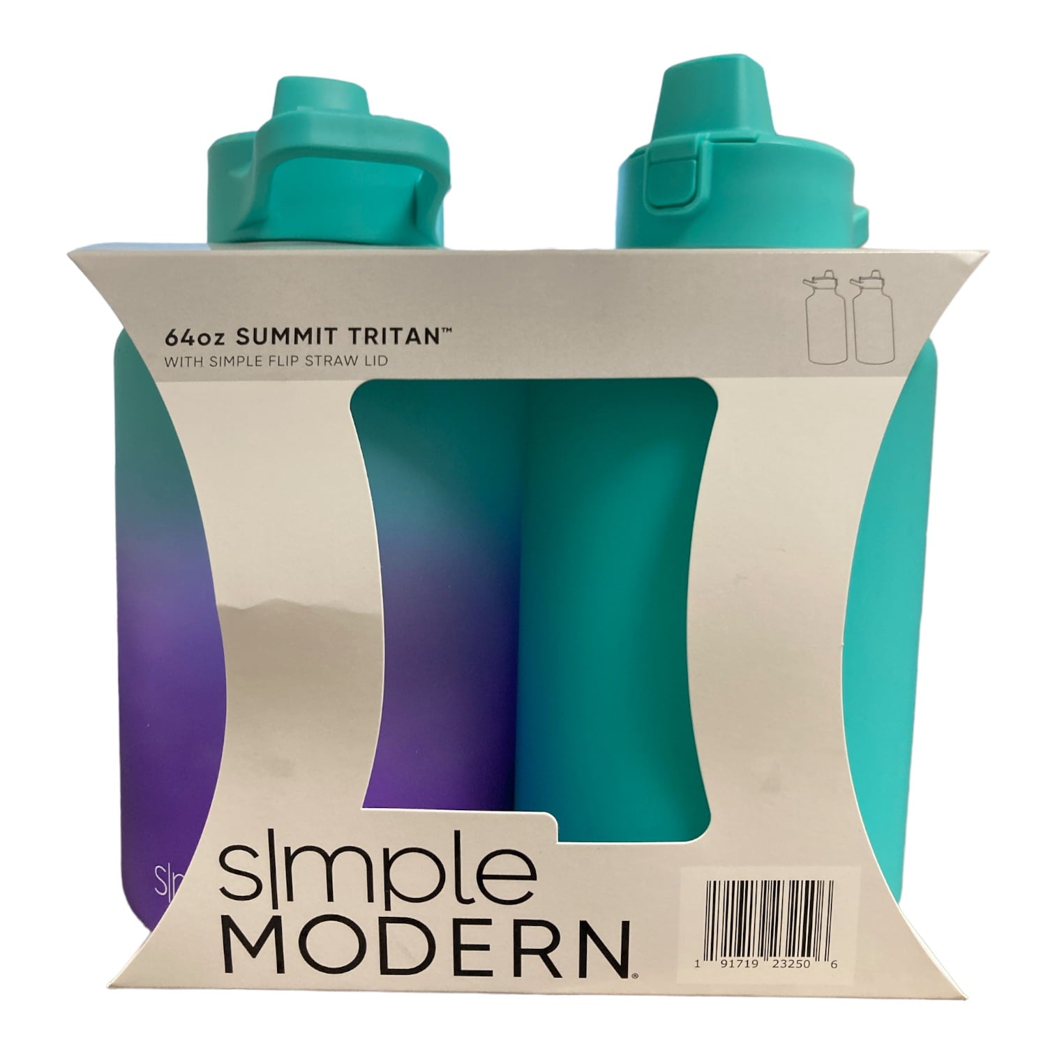 Simple Modern 64-oz Tritan Plastic Summit With Simple Flip Straw Lid 2 Pack (Sweet Taffy and Blush) M421Y