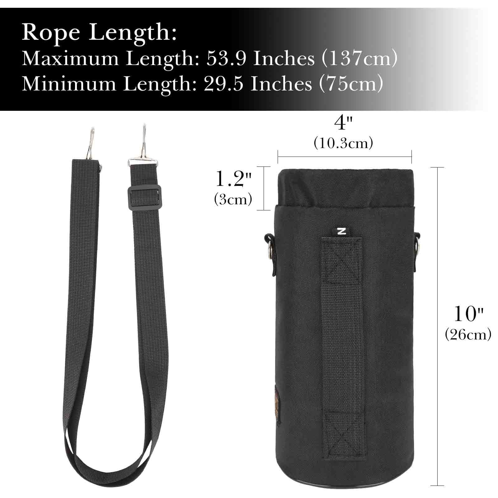 Linkidea Sports Water Bottle Carrier with Strap Compatible with Nalgene Sustain Tritan 48oz, CamelBak Chute Mag 50oz, Thick Waterbottle Cooler Bag Holder Shoulder Strap, Black M216J