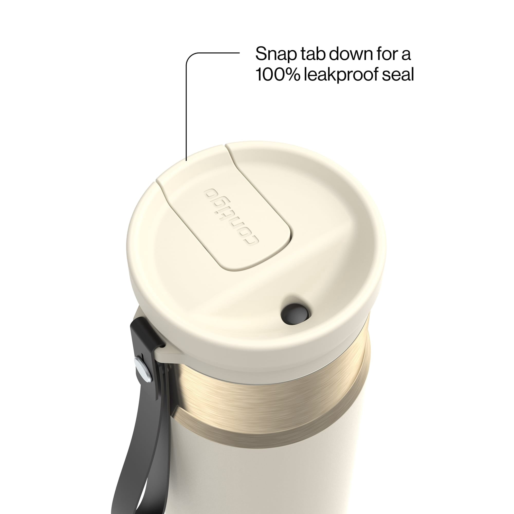 Contigo SnapSeal Leakproof Stainless Steel Reusable Water Bottle with Carrying Strap, Dark Blue/Bronze, 24 oz M24M