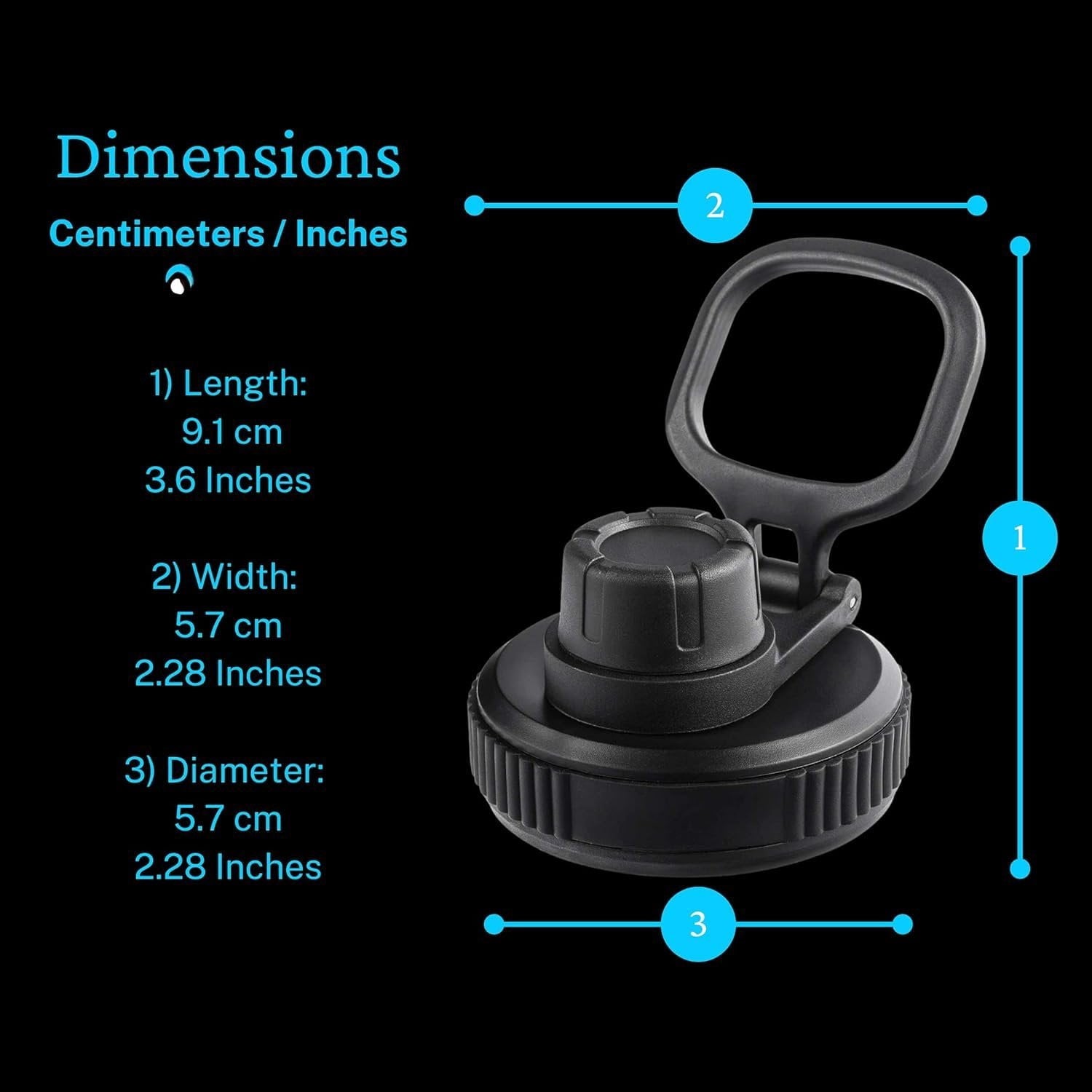 Hydraflow Wide Mouth Spout Twist Chug Nalgene Replacement Lid | Compatible with Nalgene 32 oz Wide Mouth Lid, Hydroflask &amp; Many  Top Water Bottle Brands Sizes 12 16 18 20 32 40 64 Oz M207J