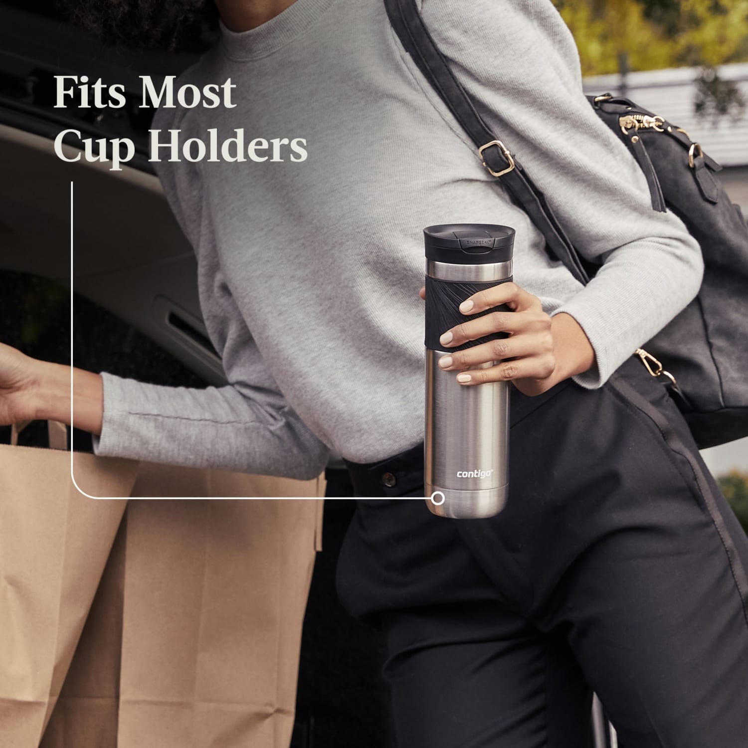 Contigo Byron 2.0 Stainless Steel Travel Mug with SNAPSEAL Lid and Grip in Black, 24 fl oz. M02M