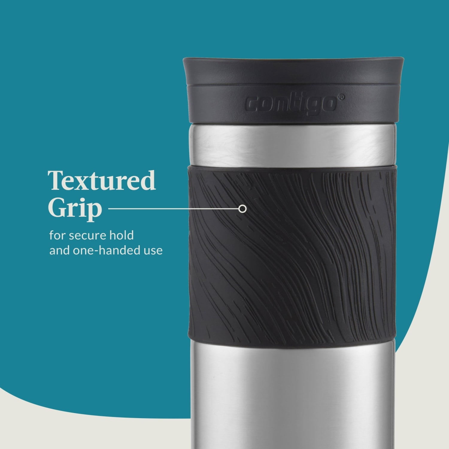 Contigo Byron 2.0 Stainless Steel Travel Mug with SNAPSEAL Lid and Grip in Black, 24 fl oz. M02M