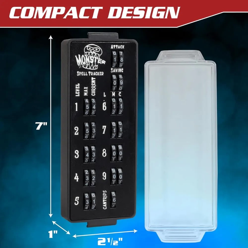 Ultimate RPG Spell Tracker for DND- Easily Keep Track of All Magic Stats, Levels, Modifiers Easily w Adjustable Place-Locking Dials &amp; Protective Cover- Compatible w Dungeons Dragons 5e Tabletop Games M215E