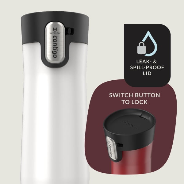 Contigo AUTOSEAL West Loop Vacuum-Insulated Stainless Steel Travel Mug with Easy-Clean Lid, 20 oz, Crystal Lakeside &amp; Crystal Agave, 2-Pack M09T