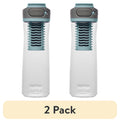 (2 pack) Contigo Clybourn Plastic FreeFlow Filter Water Bottle with AUTOSEAL Lid 24 oz., Salt, with Replacable Filter M53M