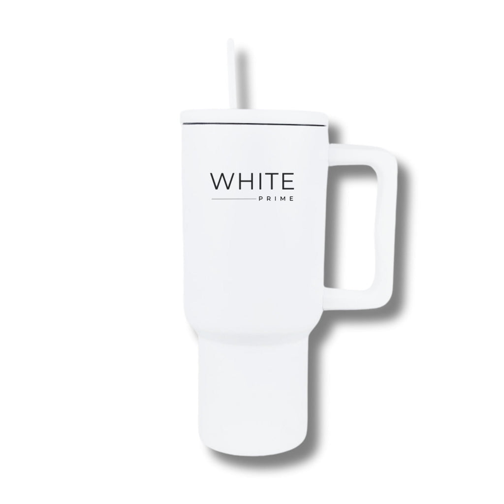 Tumbler 30 oz – Stainless Steel Cup with Handle and Lid | White Prime M420G