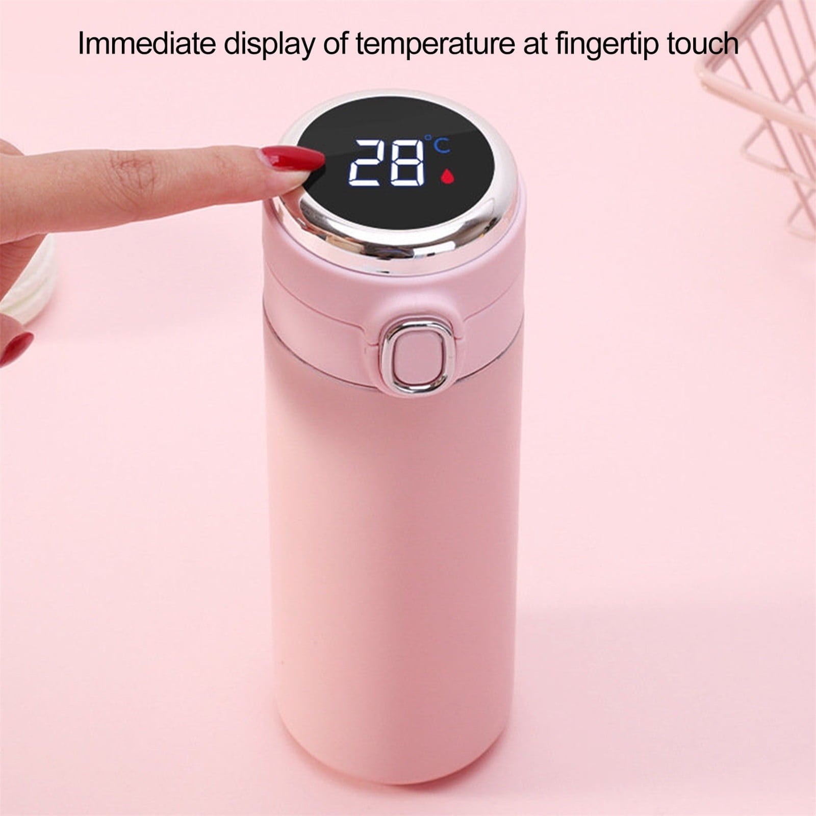 Stainless Steel Insulation Cup Cute Mini Portable Children Student Water Bottle Coffee Travel Mug LED Temperature Display Double Walled Vacuum Long Lasting Insulation M54H