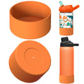 Linkidea 2 Pack Water Bottle Boot Compatible with CamelBak Eddy+20oz/25oz, Chute Mag 20oz/25oz, Carry Cap, Silicone Anti-Slip Bottle Bottom Bumper Protector (Orange) M387D