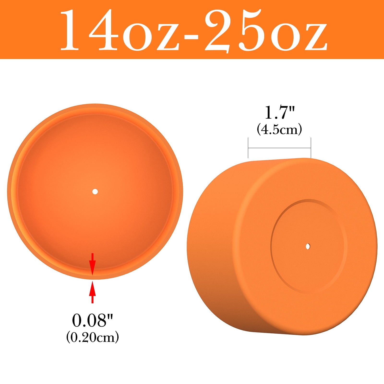 Linkidea 2 Pack Water Bottle Boot Compatible with CamelBak Eddy+20oz/25oz, Chute Mag 20oz/25oz, Carry Cap, Silicone Anti-Slip Bottle Bottom Bumper Protector (Orange) M387D