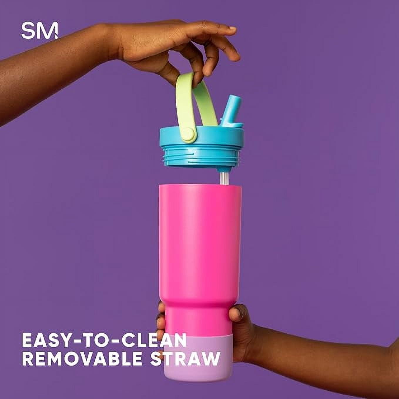 Simple Modern 24 fl oz Insulated Stainless Steel Trek Pivot Tumbler with Straw Lid and Top Handle|Seaside Blue M397V