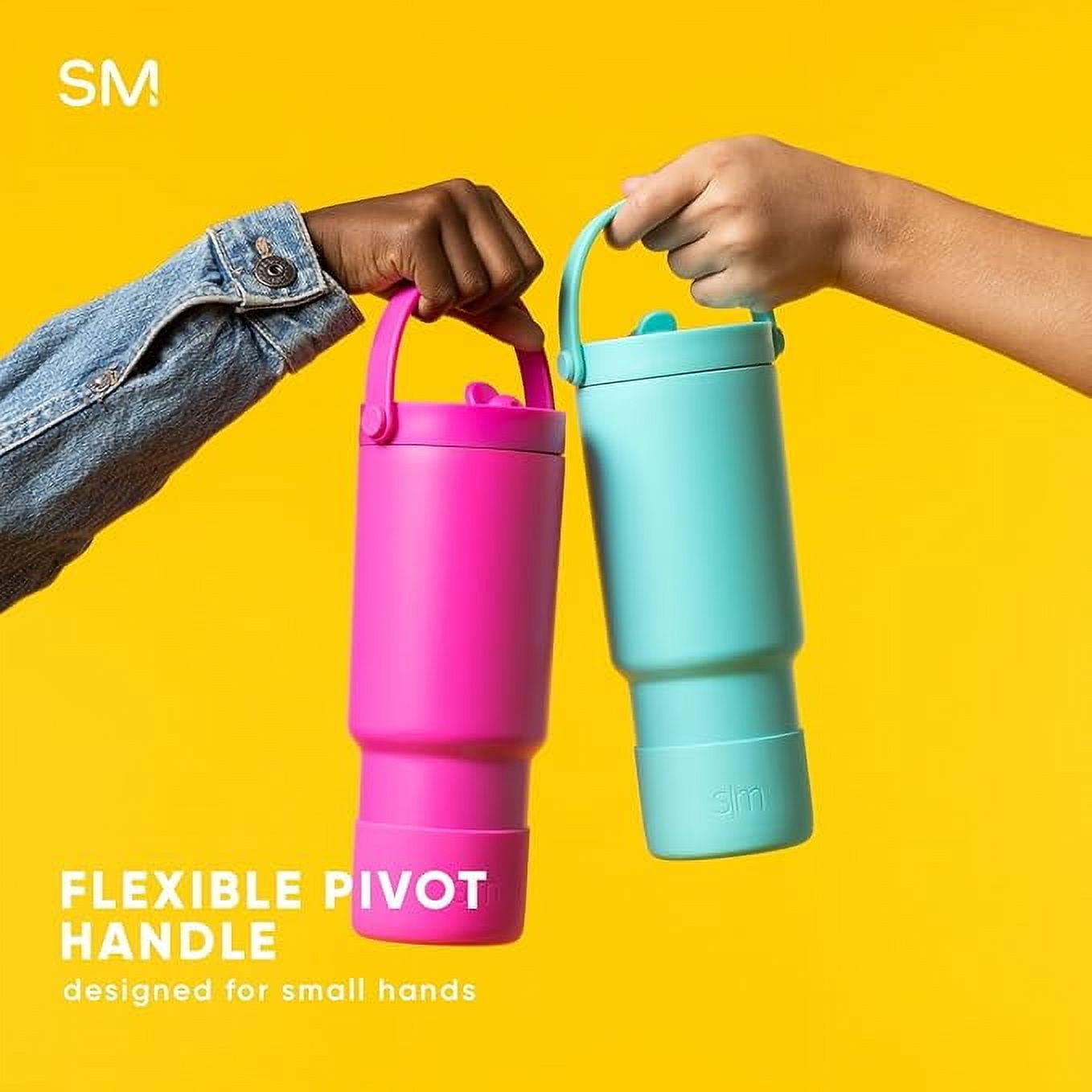 Simple Modern 24 fl oz Insulated Stainless Steel Trek Pivot Tumbler with Straw Lid and Top Handle|Seaside Blue M397V