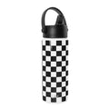 Simple Modern 18 fl oz Insulated Stainless Steel Summit Wide Mouth Water Bottle with Handle and Straw Lid|Black and White Checkmate M398U