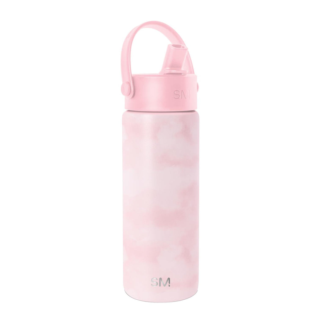 Simple Modern 18 fl oz Insulated Stainless Steel Summit Wide Mouth Water Bottle with Handle and Straw Lid|Black and White Checkmate M398U