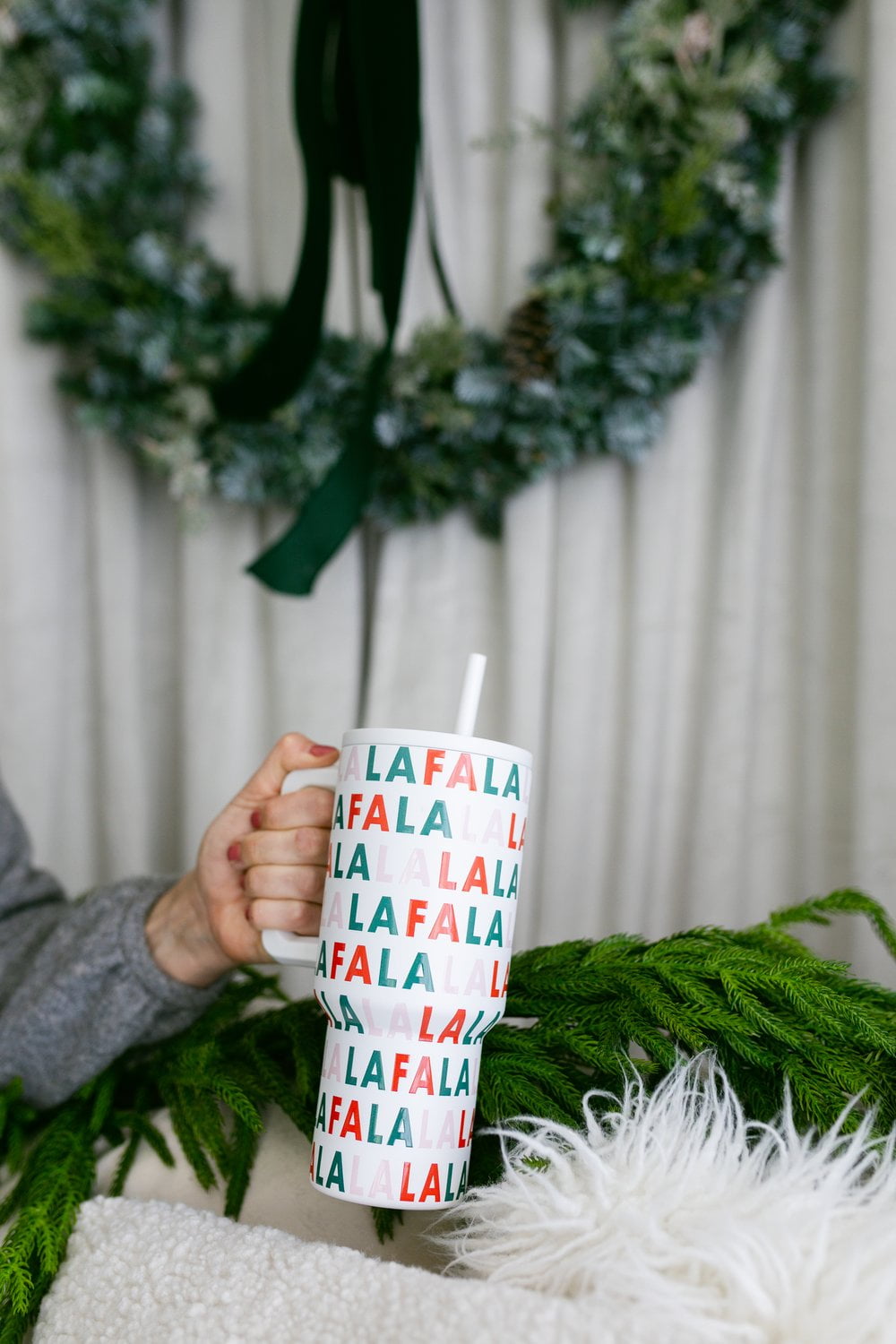 Simple Modern 30 fl oz Insulated Stainless Steel Trek Tumbler with Straw Lid | Seaglass Sage and Cream Checkmate M690W