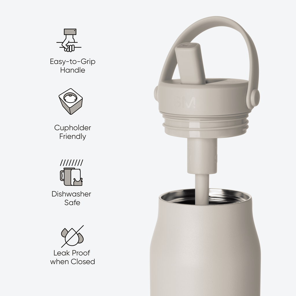Simple Modern 34 fl oz Insulated Stainless Steel Mesa Wide Mouth Water Bottle with Handle and Push Button Straw Lid | Mystifying Blue Checkmate M410E