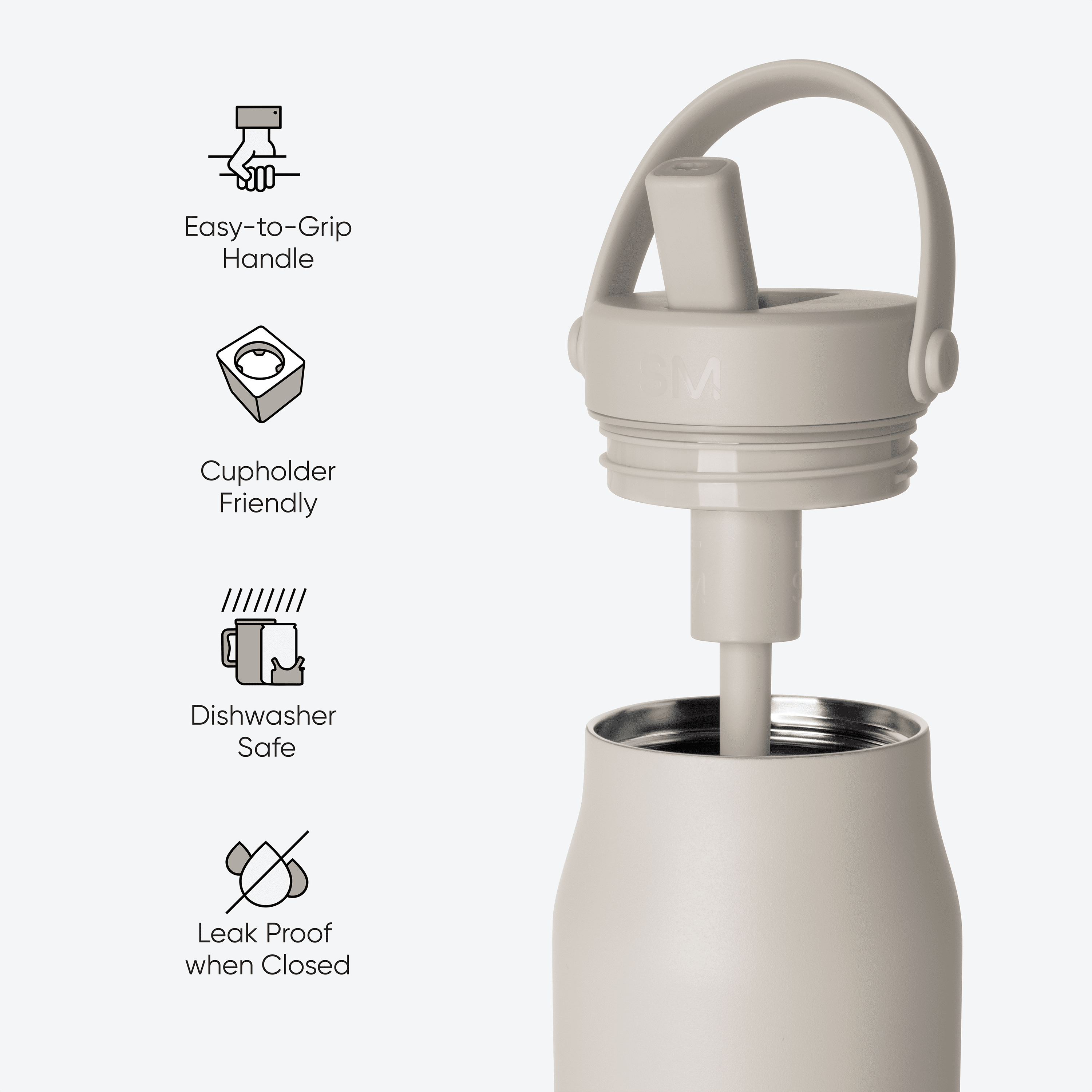 Simple Modern 34 fl oz Insulated Stainless Steel Mesa Wide Mouth Water Bottle with Handle and Push Button Straw Lid | Mystifying Blue Checkmate M410E