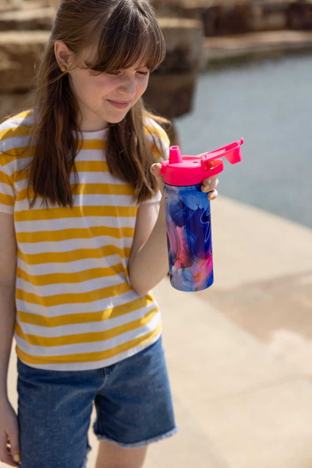 Simple Modern 18 fl oz Insulated Stainless Steel Summit Water Bottle with Covered Silicone Straw Lid | Dreamcicle M401J