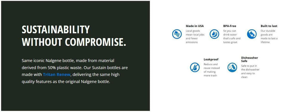 Nalgene Sustain 16 oz. Narrow Mouth Water Bottle - Cornflower Blue M141E
