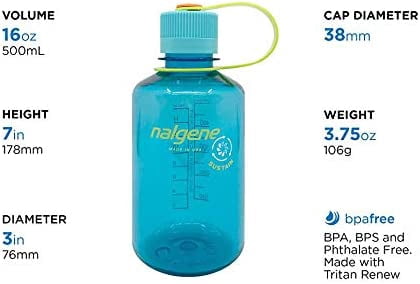 Nalgene Sustain 16 oz. Narrow Mouth Water Bottle - Cornflower Blue M141E