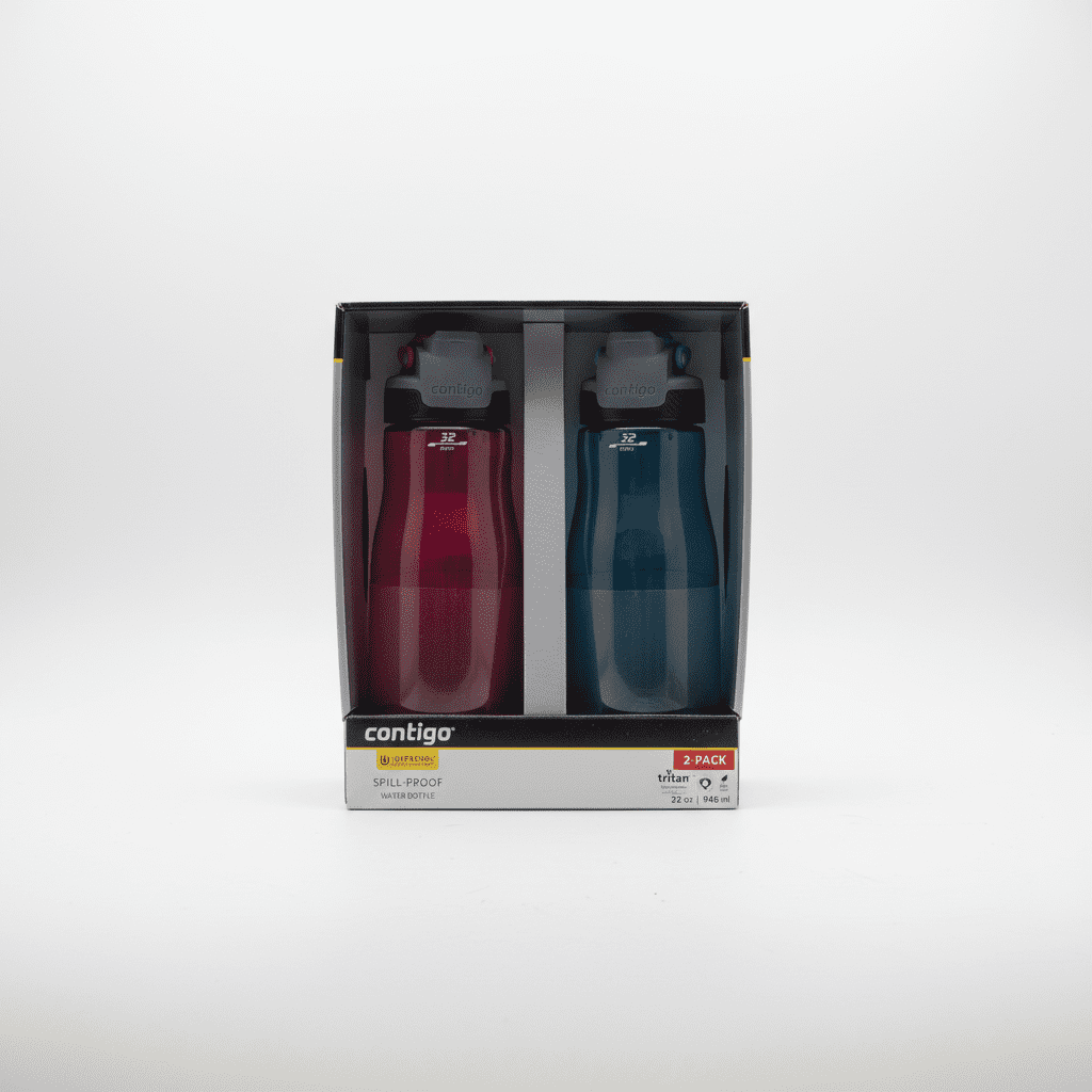 Contigo 32oz AutoSeal Fit Water Bottle 2-Pack Sangria Juniper New Damaged Box M74Q